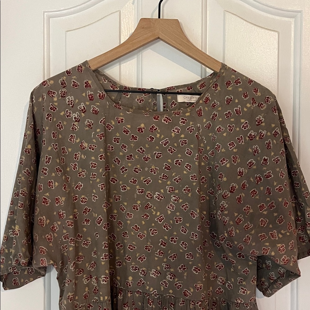 Christy Dawn | The Theo Dress in Grey Poppy 100% Regenerative Cotton Boho Large - Picture 4 of 10